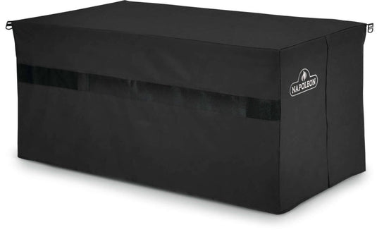 Napoleon Hamptons Patioflame rectangular fire table covered with a durable, water-resistant protective cover