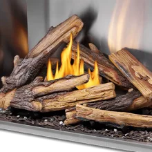 Napoleon high-definition split oak log set for 42 inch Riverside outdoor gas fireplace