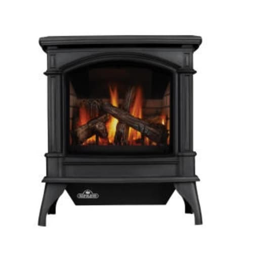 Napoleon Knightsbridge direct vent natural gas stove with electronic ignition in metallic black finish