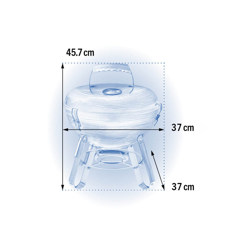 Load image into Gallery viewer, Napoleon Legend 14-Inch Charcoal Portable Kettle Grill with porcelain-enameled lid and chrome-plated cooking grid
