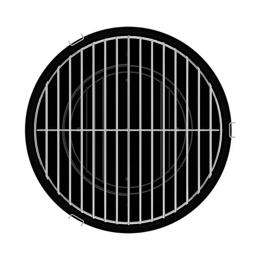 Napoleon Legend 14-Inch Charcoal Portable Kettle Grill with porcelain-enameled lid and chrome-plated cooking grid