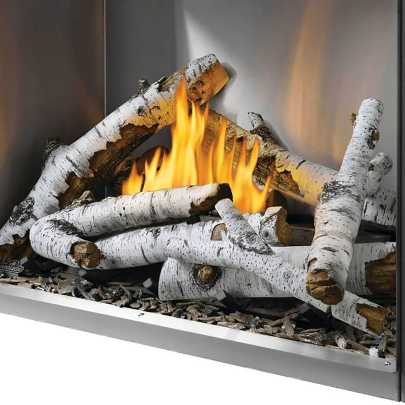 Load image into Gallery viewer, Napoleon Log Kit for Riverside 42-Inch Outdoor Gas Fireplace – realistic wood-burning look with glowing embers and yellow flames
