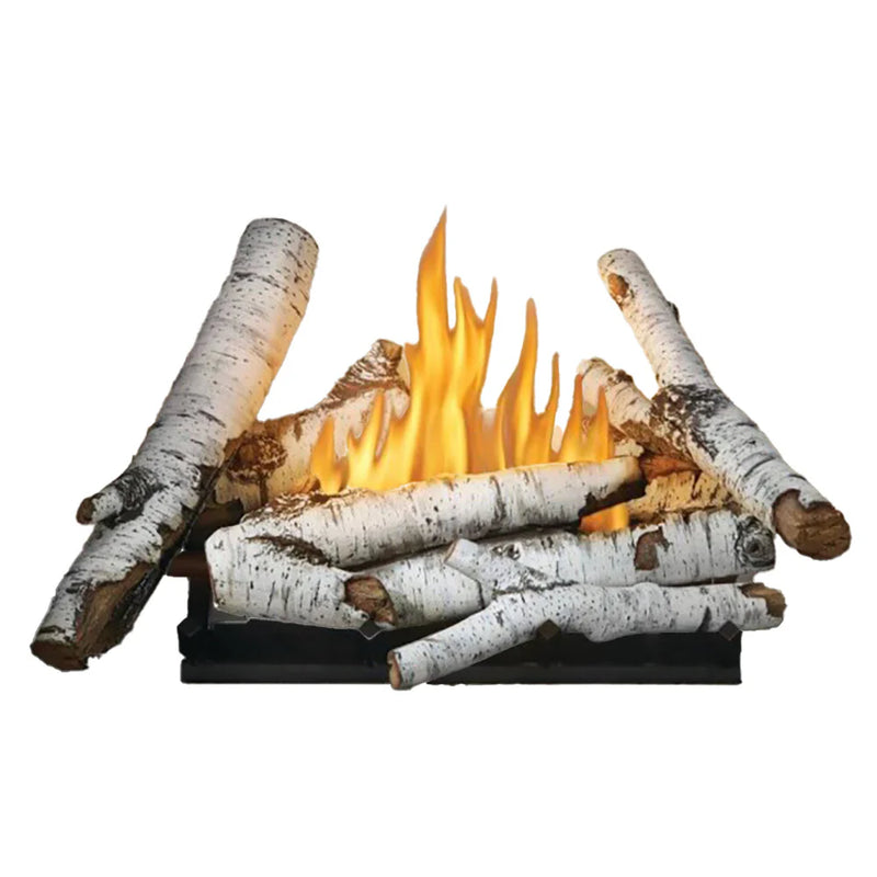 Load image into Gallery viewer, Napoleon Log Kit for Riverside 42-Inch Outdoor Gas Fireplace – realistic wood-burning look with glowing embers and yellow flames
