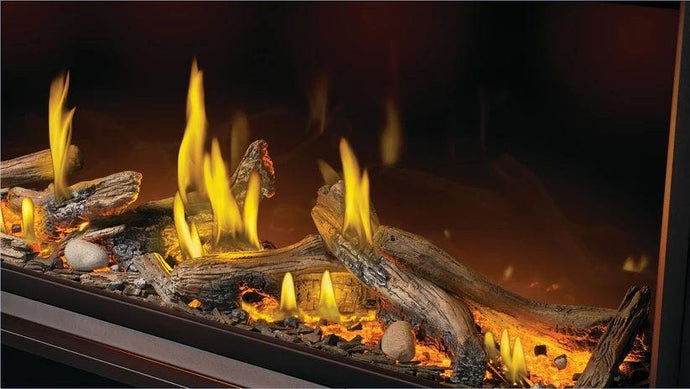 Napoleon Luminous Driftwood Log Kit for 74-inch Direct Vent Tall Linear Vector Fireplace – realistic driftwood logs with glowing embers for lifelike flame effect
