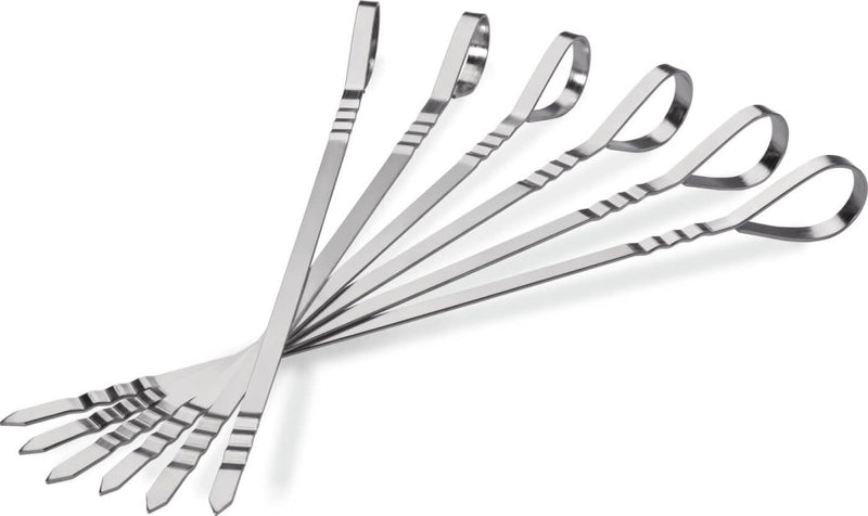 Load image into Gallery viewer, Napoleon Meat Lover’s Starter Kit with stainless steel rib rack, double beer can chicken roaster, skewers, and button thermometers for grilling
