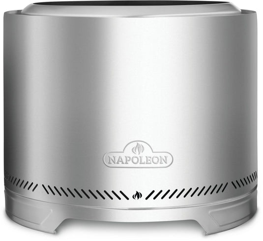 Napoleon Timberwolf 22-inch smokeless fire pit NWFPLTI-SS in stainless steel, front view