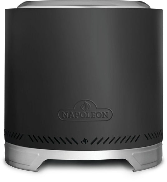 Napoleon Timberwolf 18-inch smokeless fire pit in matte black, front product view