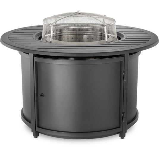 Napoleon NWO44TI-BK 44-inch round fire pit table surround in black with stainless steel fire pit and mesh spark screen