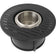 Load image into Gallery viewer, Overhead angled view of Napoleon NWO44TI-BK black round fire pit table surround showing the empty stainless steel fire pit
