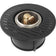 Load image into Gallery viewer, Top angled view of Napoleon NWO44TI-BK round fire pit table surround with stainless steel fire pit and firewood inside
