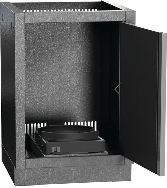 Napoleon OASIS Propane Tank Cabinet with stainless steel door and pull-out drawer for 20 lb. propane tank