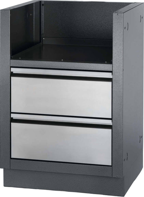 Napoleon OASIS Under Grill Cabinet for Built-In 700 Series 18 and 12 Inch Burners with stainless steel drawers and weather-resistant finish