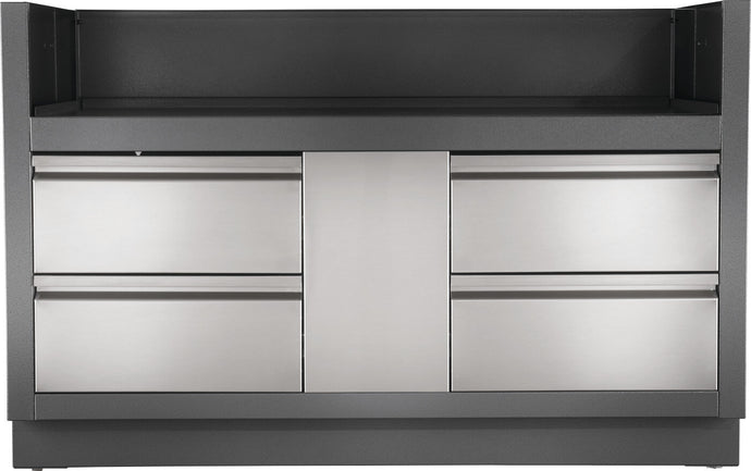 Napoleon OASIS Under Grill Cabinet for Built-In Prestige PRO 825 Gas Grill Head with four stainless steel drawers
