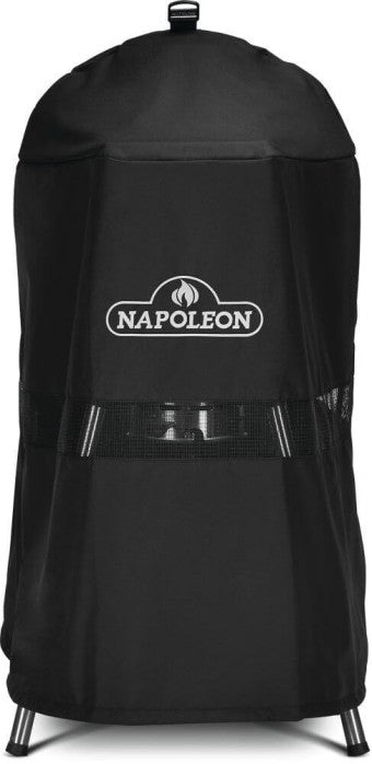 Napoleon Premium 18-Inch Charcoal Kettle Grill Cover, durable water-resistant fabric with built-in handle and vents for airflow and mildew prevention