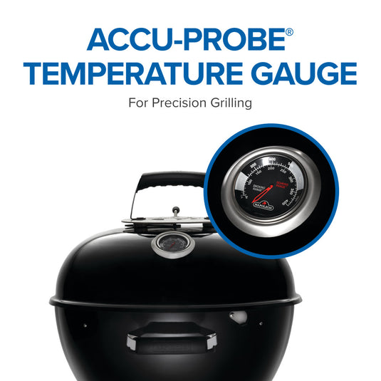 Napoleon Premium 18-Inch Charcoal Kettle Grill with stainless steel cooking grid and Vortex heat management system