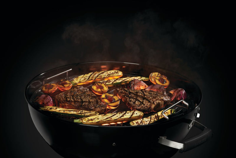 Load image into Gallery viewer, Napoleon Premium 18-Inch Charcoal Kettle Grill with stainless steel cooking grid and Vortex heat management system
