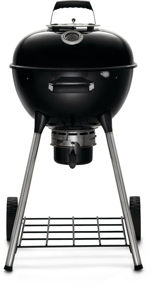 Napoleon Premium 18-Inch Charcoal Kettle Grill with stainless steel cooking grid and Vortex heat management system
