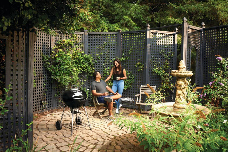 Load image into Gallery viewer, Napoleon Premium 22-Inch Charcoal Kettle Grill with porcelain-enameled lid, Vortex heat system, and chrome-plated cooking grid
