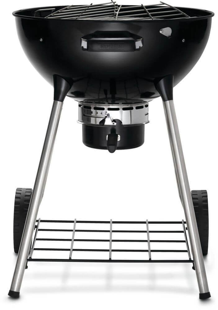 Load image into Gallery viewer, Napoleon Premium 22-Inch Charcoal Kettle Grill with porcelain-enameled lid, Vortex heat system, and chrome-plated cooking grid
