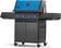 Load image into Gallery viewer, Napoleon Prestige 500 50th Anniversary propane grill viewed from the left with LCD display and blue lid
