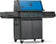 Load image into Gallery viewer, Napoleon Prestige 500 50th Anniversary propane grill viewed from the right with blue illuminated knobs
