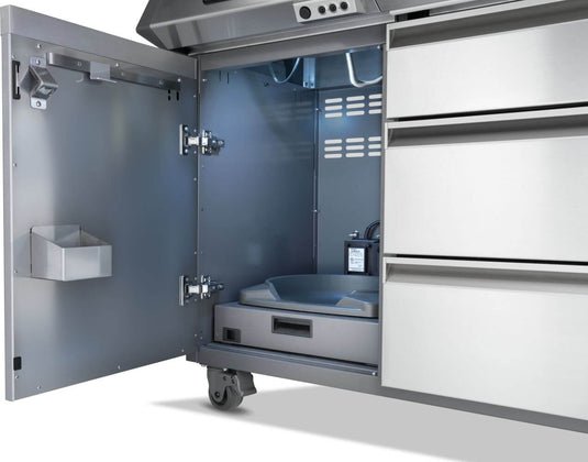 Napoleon Prestige PRO 665 Elite lower cabinet with propane tank storage compartment
