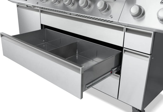Napoleon Prestige PRO 665 Elite large stainless steel storage drawer with built-in dividers