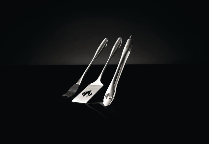 Load image into Gallery viewer, Napoleon PRO Stainless Steel 3 Piece BBQ Toolset with Spatula, Locking Tongs, and Silicone Basting Brush
