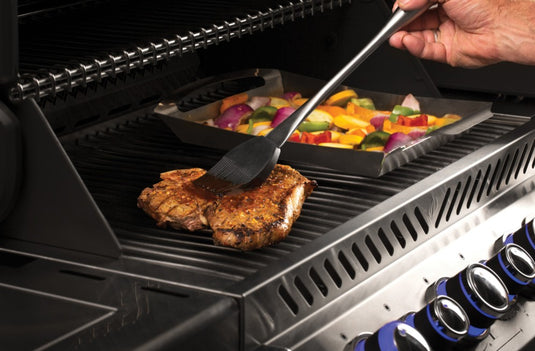 Napoleon PRO Stainless Steel 3 Piece BBQ Toolset with Spatula, Locking Tongs, and Silicone Basting Brush