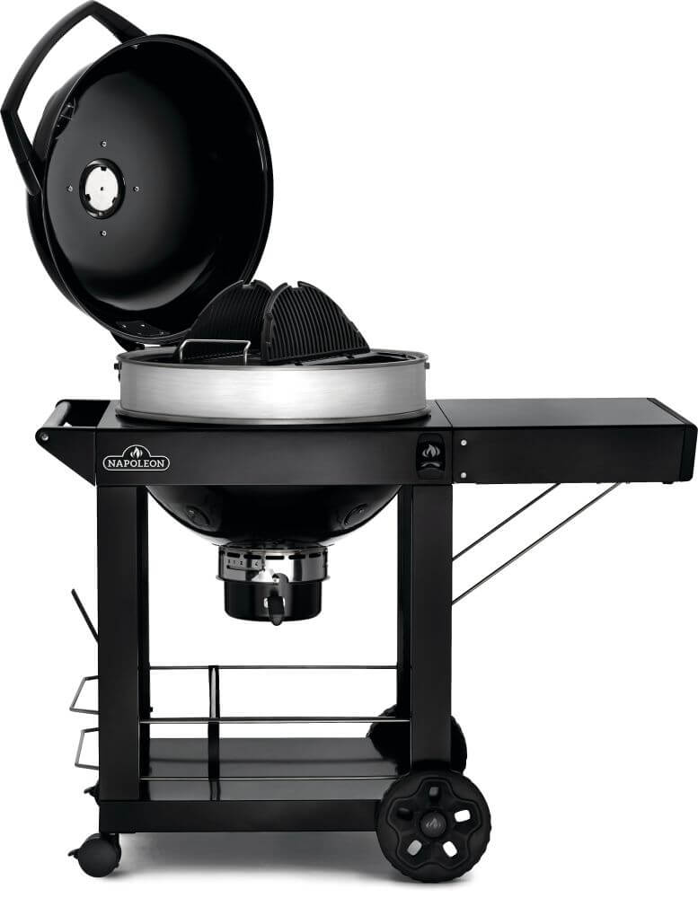 Load image into Gallery viewer, Napoleon Professional 22-Inch Charcoal Kettle Grill with Cart – Premium charcoal BBQ with modular storage and rotisserie-ready design
