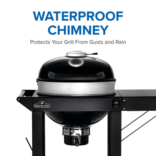 Napoleon Professional 22-Inch Charcoal Kettle Grill with Cart – Premium charcoal BBQ with modular storage and rotisserie-ready design