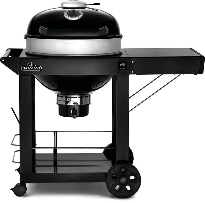 Napoleon Professional 22-Inch Charcoal Kettle Grill with Cart – Premium charcoal BBQ with modular storage and rotisserie-ready design