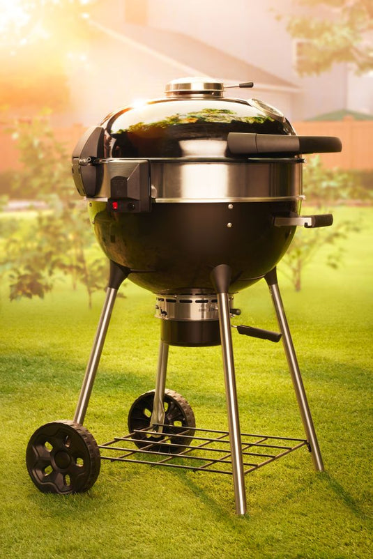 Napoleon Professional 22-Inch Charcoal Kettle Grill – Premium charcoal BBQ with cast iron grids and rotisserie option