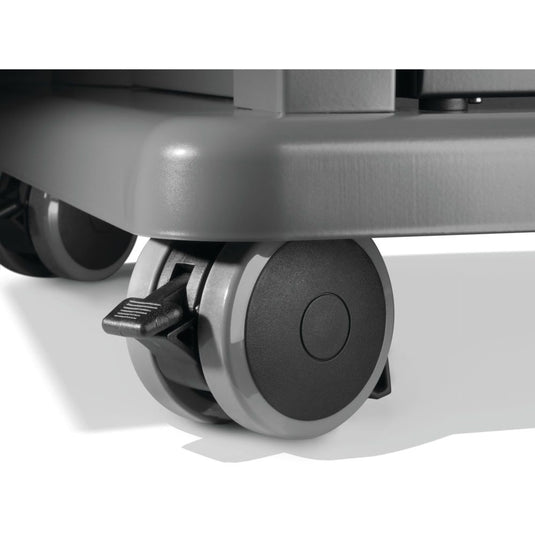 Napoleon Rogue® 525 Natural Gas Grill with 4 Burners Close-up of a wheel on a piece of furniture with a white background