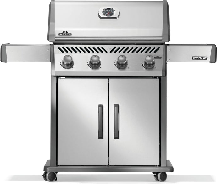 Napoleon Rogue 525 stainless steel gas grill with 4 burners and spacious cooking area