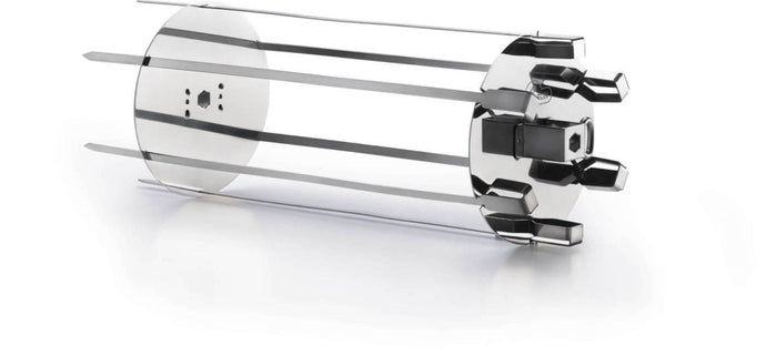 Napoleon Rotisserie Shish Kebab Skewer Set with 6 chrome skewers and 2 rotisserie plates