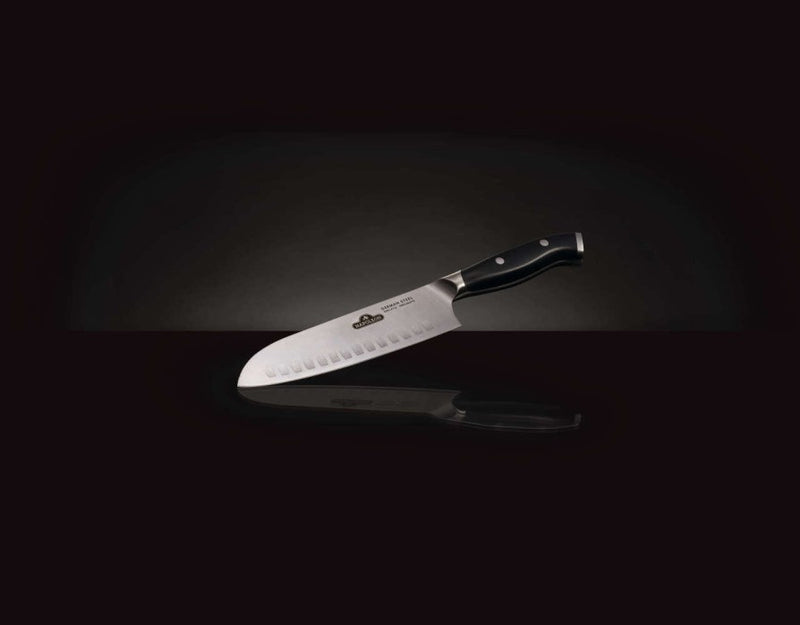 Load image into Gallery viewer, Napoleon Santoku Knife with 7-Inch German Stainless Steel Blade and Granton Edge for Precise Cutting
