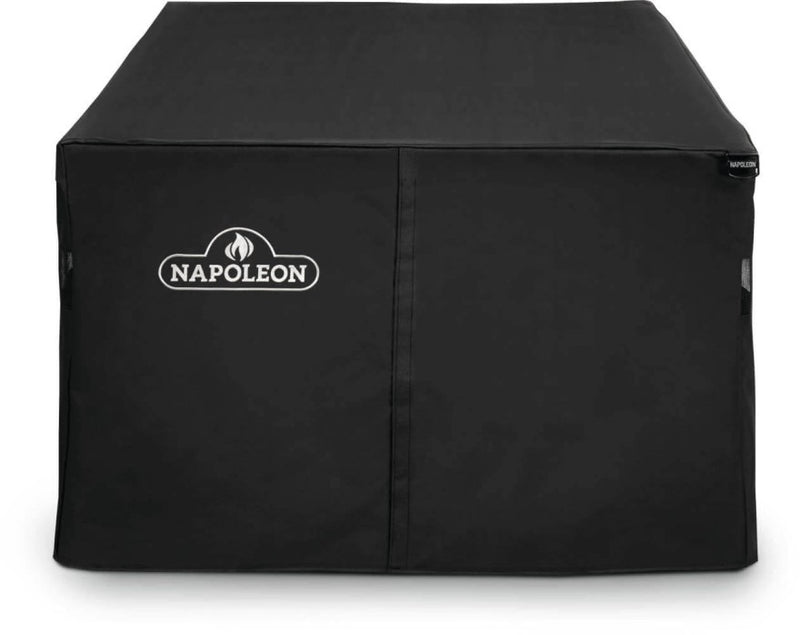 Load image into Gallery viewer, Napoleon St. Tropez Patioflame rectangular fire table covered with a durable, water-resistant protective cover
