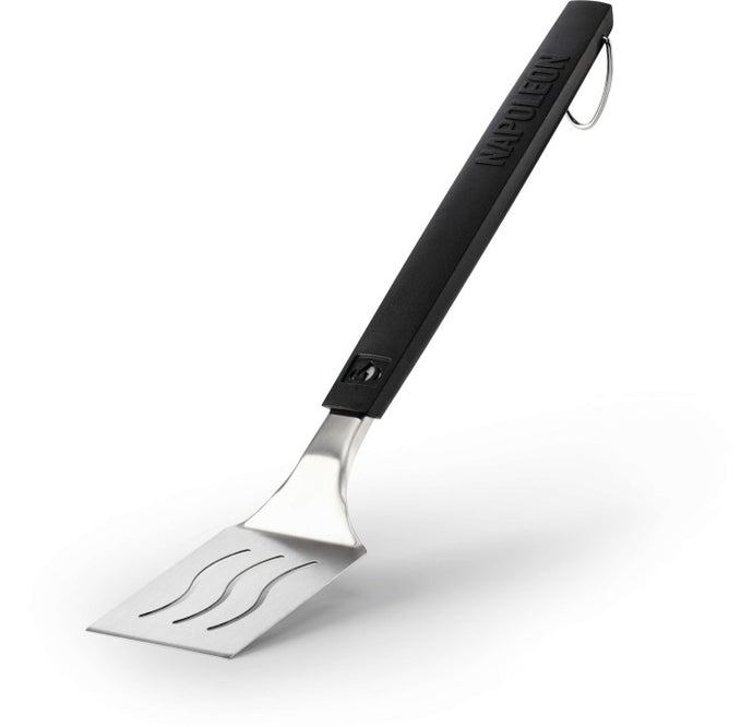 Napoleon Stainless Steel Spatula with Black Handle and Hanging Loop for Grilling