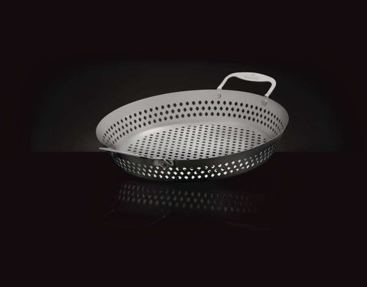 Napoleon Stainless Steel Wok Topper with Perforated Design and Built-In Handles for Grilling Small and Delicate Foods