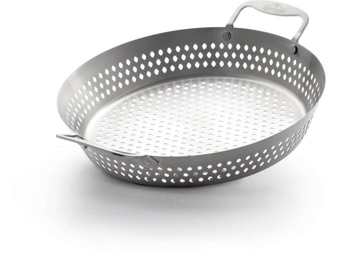 Napoleon Stainless Steel Wok Topper with Perforated Design and Built-In Handles for Grilling Small and Delicate Foods