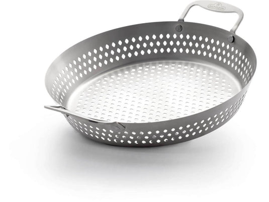 Napoleon Stainless Steel Wok Topper with Perforated Design and Built-In Handles for Grilling Small and Delicate Foods