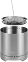 Load image into Gallery viewer, Napoleon Timberwolf 18-inch stainless steel smokeless fire pit (NWFPMTI-SS), showing the removable ash pan being lifted out with a poker for easy cleaning.
