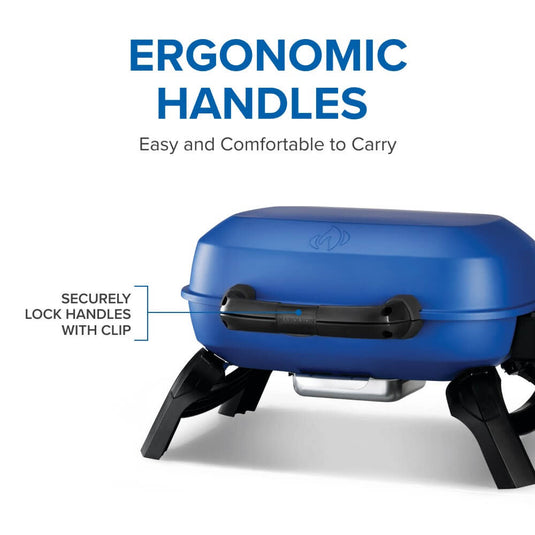 Napoleon TravelQ 240 Portable Gas Grill with 1 Burner – Compact Propane BBQ for Outdoor Cooking ergonomic handles on a white background