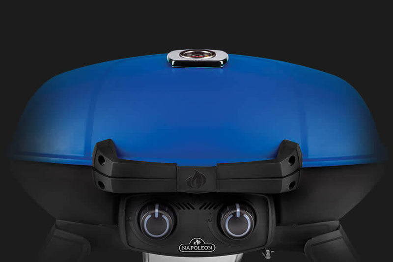 Load image into Gallery viewer, Napoleon TravelQ 285X Blue Portable Gas Grill with Scissor Cart and 2 Burners
