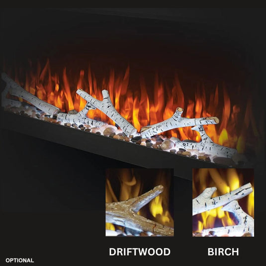 Napoleon Trivista Pictura 50" 3-sided wall-mounted electric fireplace with multicolored LED ember bed and crystal media