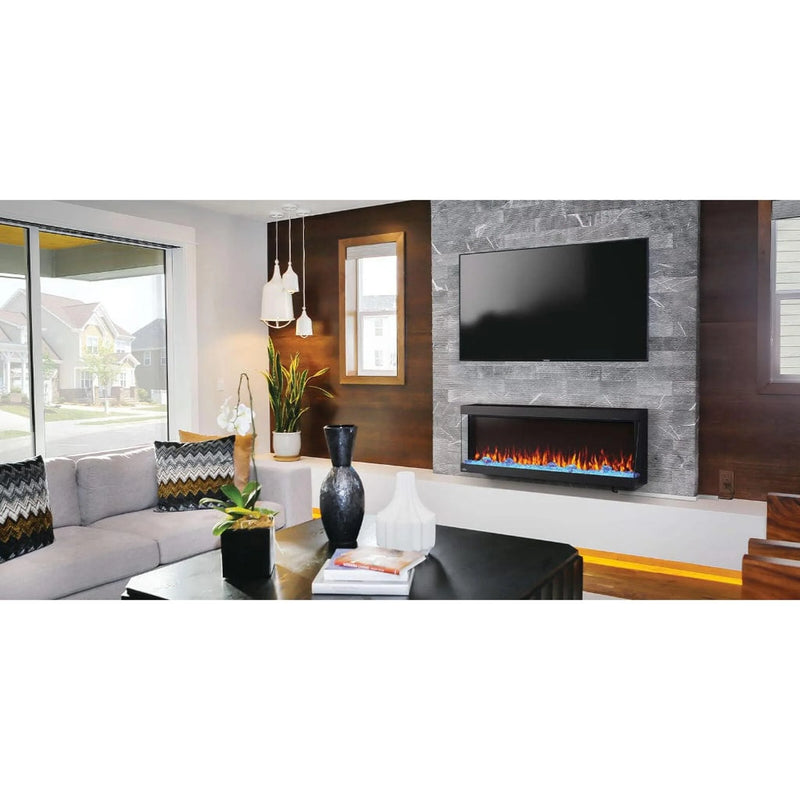 Load image into Gallery viewer, Napoleon Trivista Pictura 50" 3-sided wall-mounted electric fireplace with multicolored LED ember bed and crystal media
