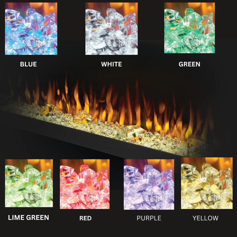 Load image into Gallery viewer, Napoleon Trivista Pictura 50" 3-sided wall-mounted electric fireplace with multicolored LED ember bed and crystal media
