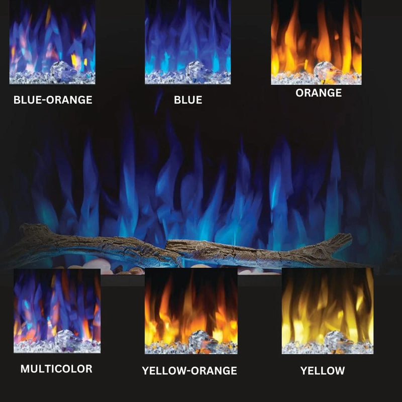 Load image into Gallery viewer, Napoleon Trivista Pictura 50" 3-sided wall-mounted electric fireplace with multicolored LED ember bed and crystal media
