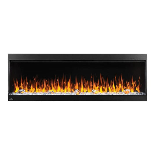 Napoleon Trivista Pictura 50" 3-sided wall-mounted electric fireplace with multicolored LED ember bed and crystal media